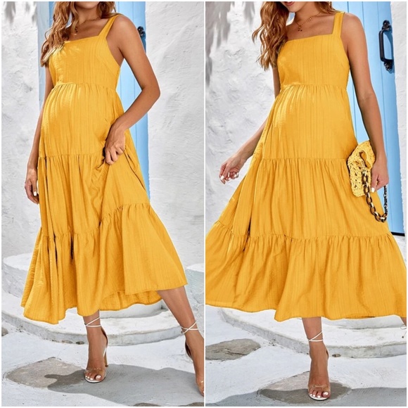 Maternity Cami Maxi Minimalist dress - Picture 7 of 8